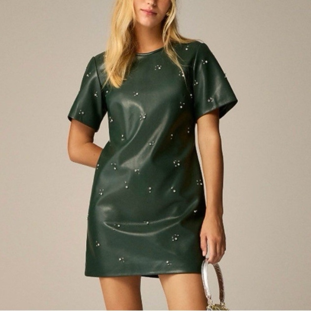 J. Crew Collection mini dress in embellished faux leather